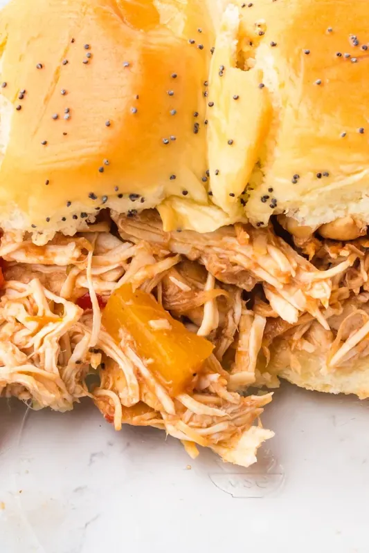 Slow Cooker Hawaiian Chicken Sliders