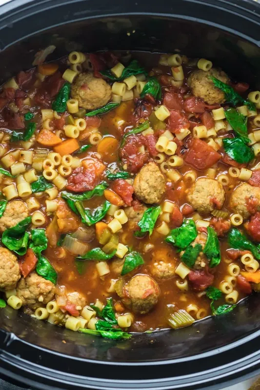 Slow Cooker Meatball Soup