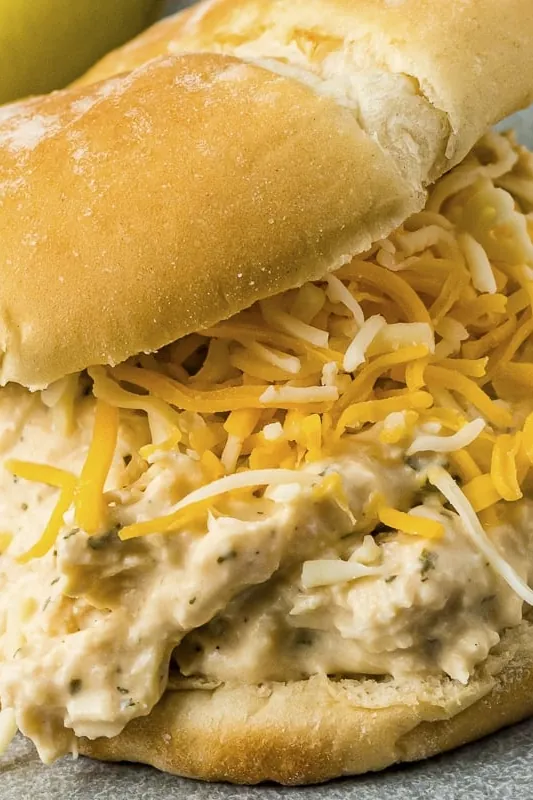 Slow Cooker Ranch Chicken Sandwiches