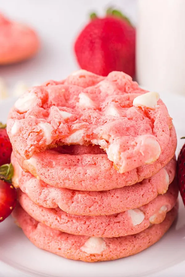 Strawberry Cake Mix Cookies