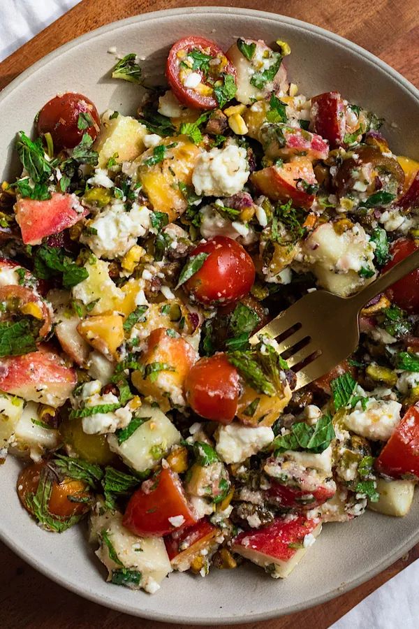 Summer Peach Tomato Salad with Feta
