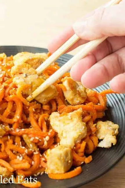 Sweet Ginger Chicken and Carrot Noodles