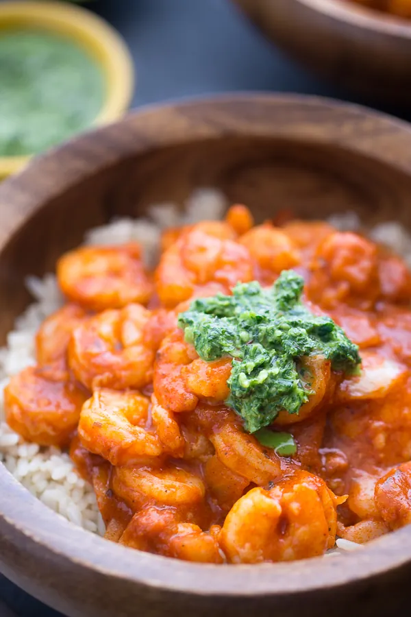 Tandoori Shrimp with Mint Chutney