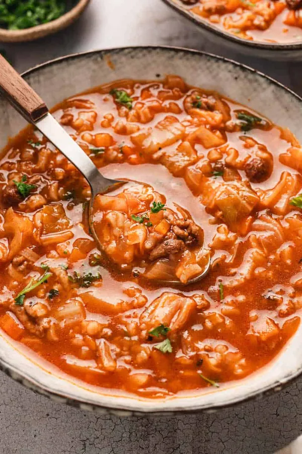 Unstuffed Cabbage Roll Soup