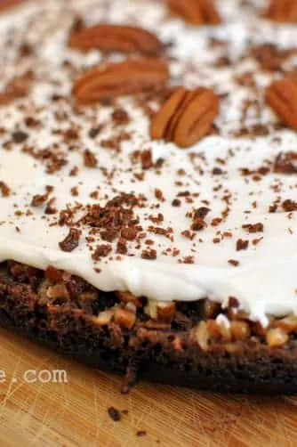Upside Down Chocolate Praline Cake