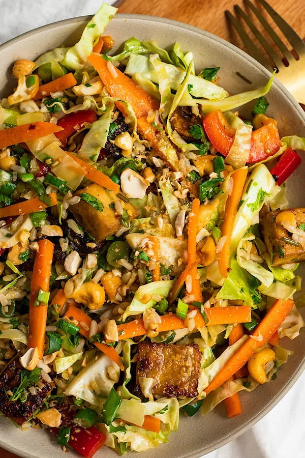 Vegan Egg Roll Salad with Tofu