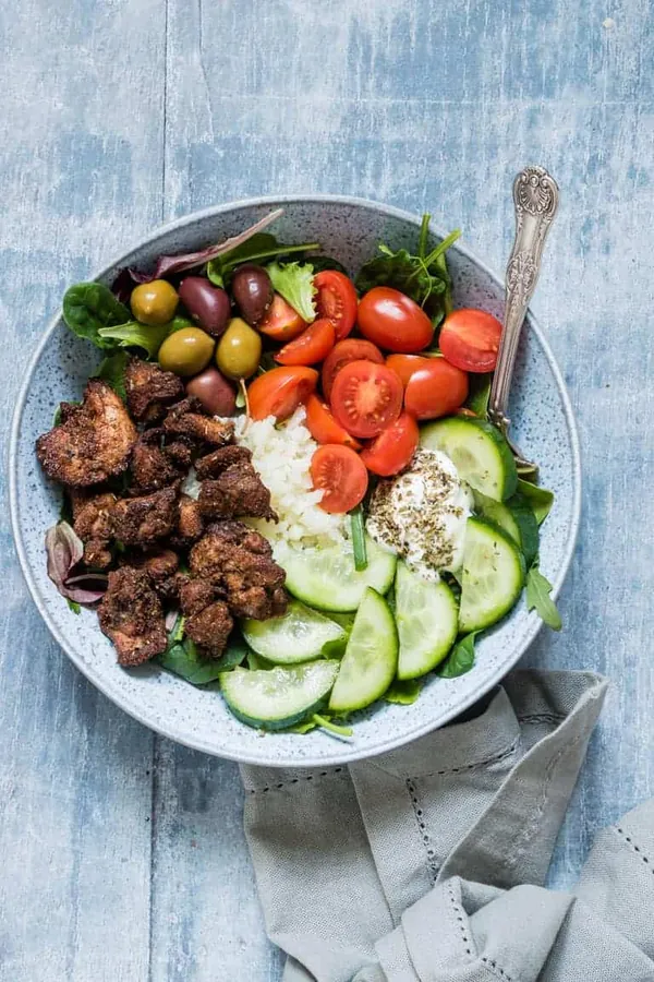 Air Fryer Chicken Shawarma Bowl