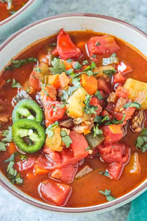 Beanless Veggie Chili Soup