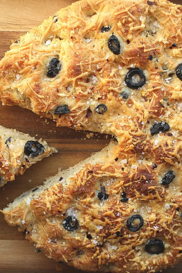 Black Olive Parmesan Focaccia