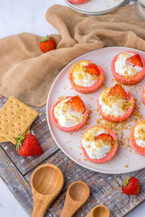 Miniature Strawberry Cheesecakes