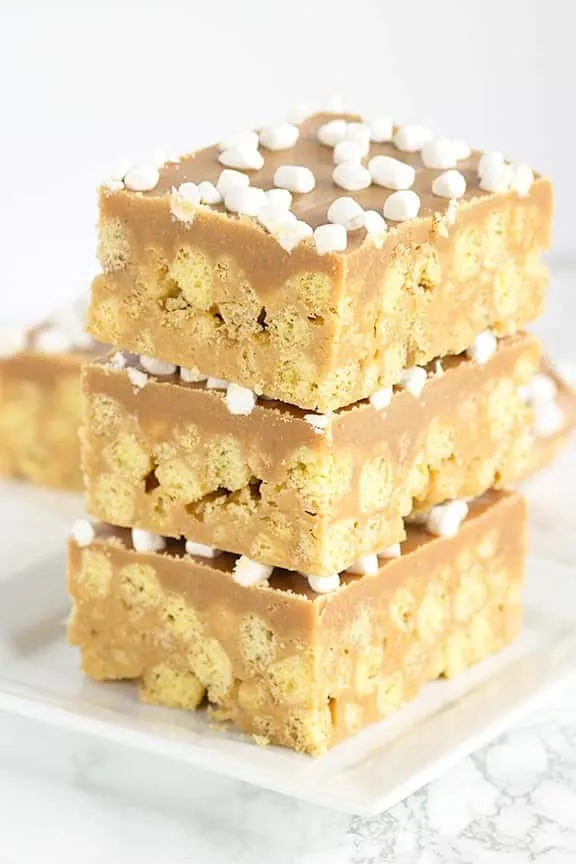 No Bake Peanut Butter Cereal Bars