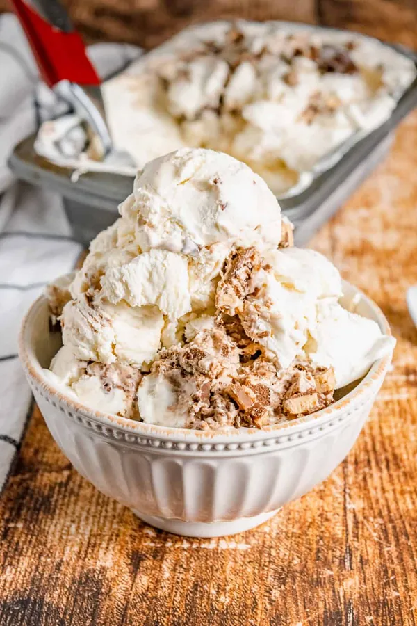 No-Churn Nutella Toffee Ice Cream