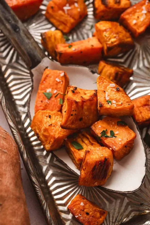 Oven Roasted Sweet Potato Cubes