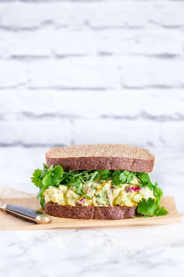 Radish, Avocado and Egg Mayonnaise Sandwich