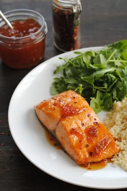 Roasted Salmon with Spicy Apricot Glaze