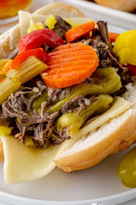 Slow Cooker Italian Beef Hoagies