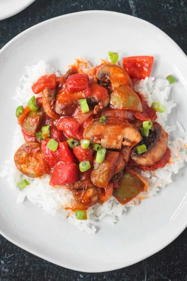 Vegan Mushroom Pepper Steak