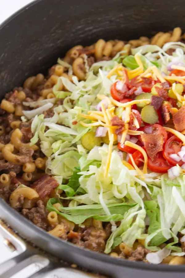 Bacon Cheeseburger Pasta Skillet Recipe