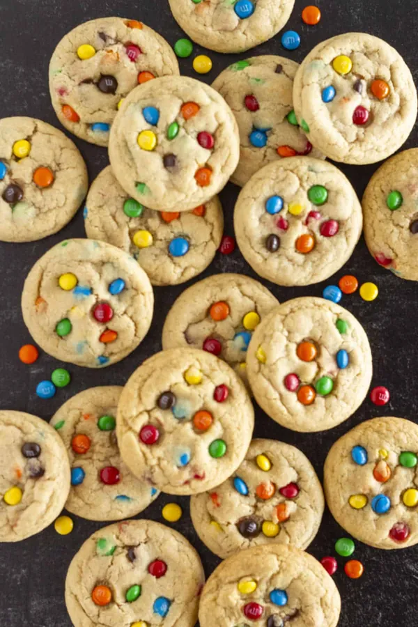 Best M&M Cookies (mini and chewy)