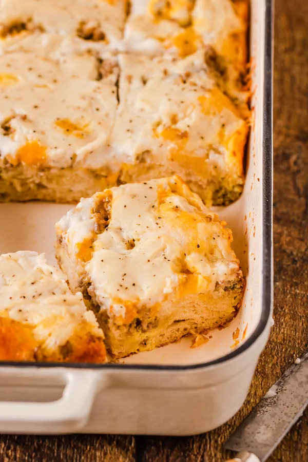 Biscuits and Gravy Breakfast Casserole