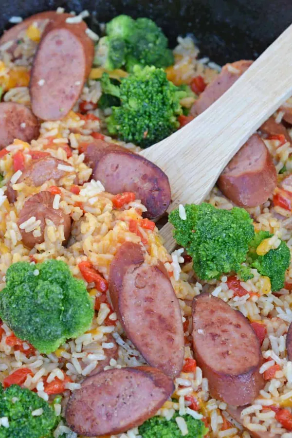 Cheesy Sausage Broccoli Skillet