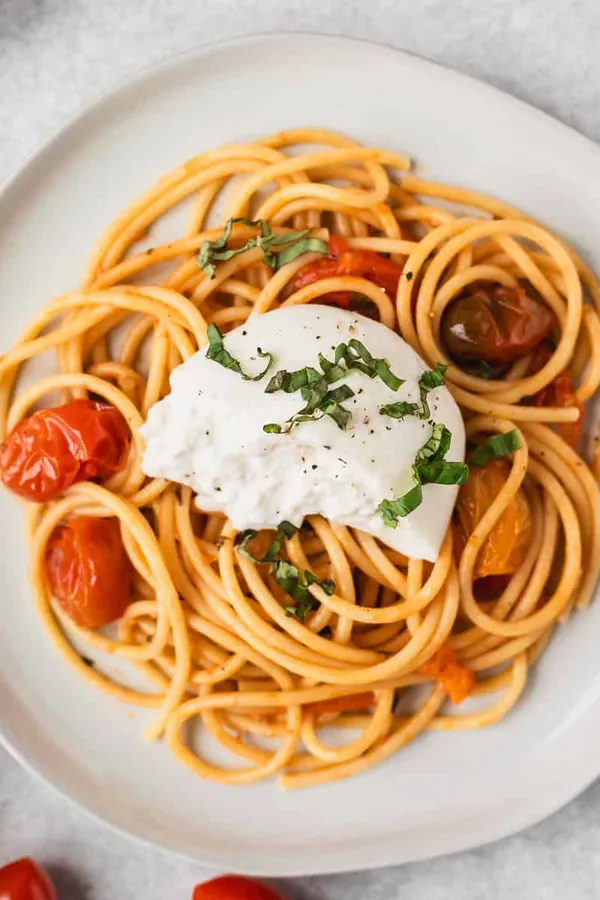 Cherry Tomato Pasta with Burrata Cheese