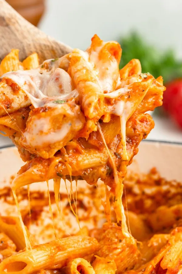Chicken Parmesan Pasta Skillet