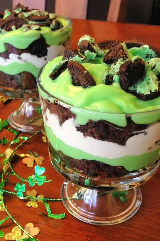 Easy St. Patrick's Day Brownie Trifle