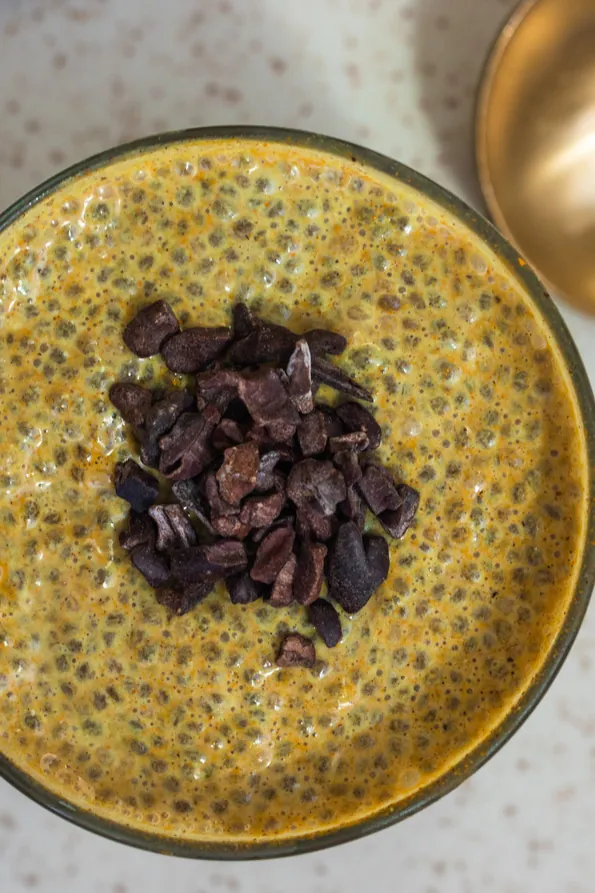 golden milk chia pudding with turmeric (vegan)