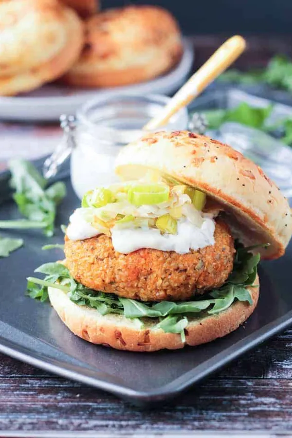 Autumn Burger w/ Healthy Vegan Mayo