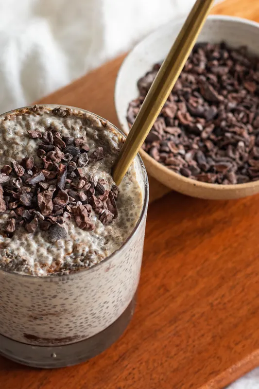 high protein cinnamon chia seed pudding