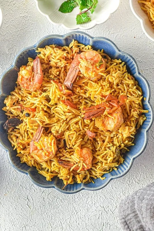 Instant Pot Shrimp Biryani Recipe