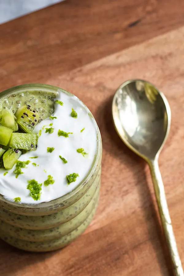 Kiwi Lime Chia Seed Pudding (vegan)