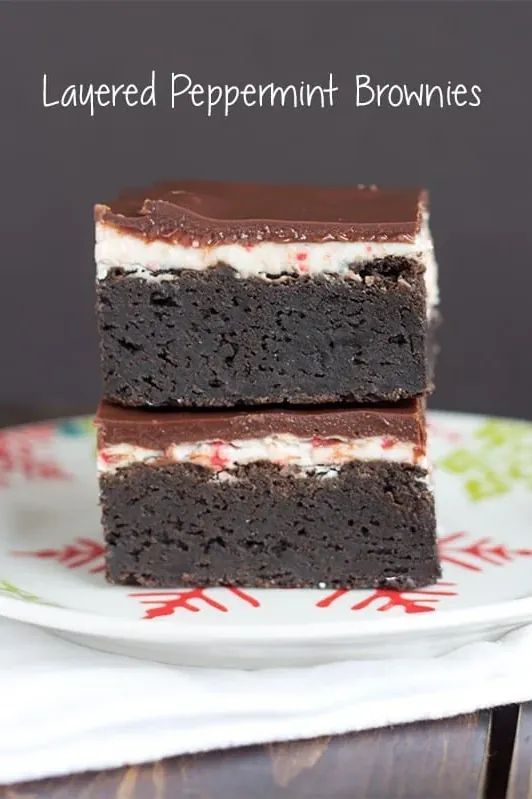 Layered Peppermint Brownies