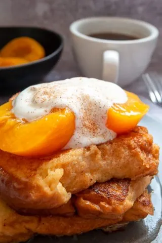 Peaches and Cream Brioche French Toast