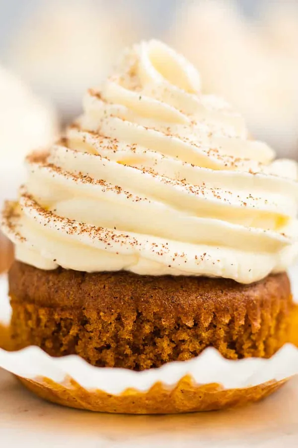 Pumpkin Cupcakes with Cream Cheese Frosting