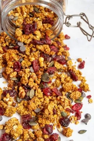 Pumpkin spice chocolate chip granola