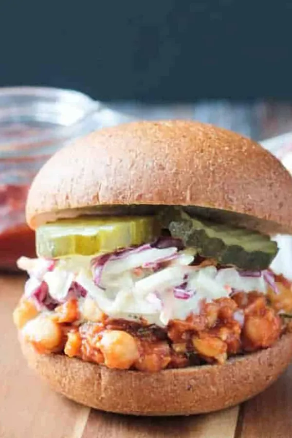 Sloppy BBQ Chickpeas Sandwich