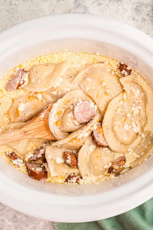 Slow Cooker Pierogies