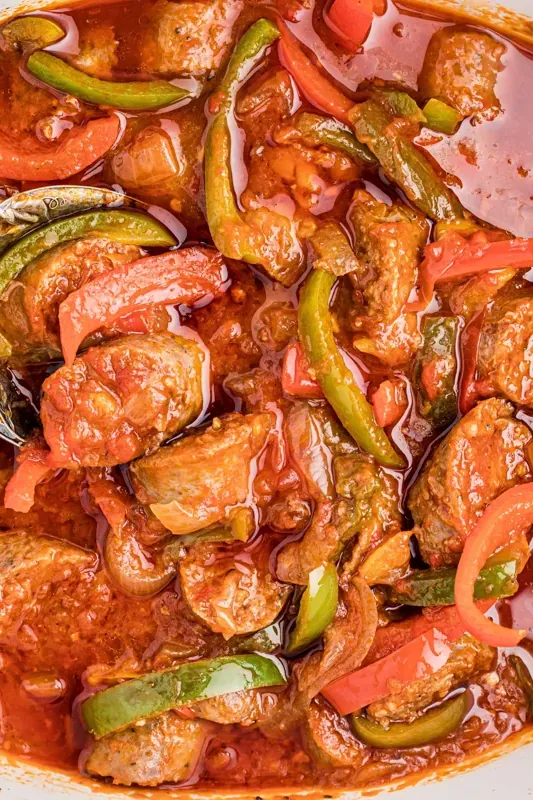 Slow Cooker Sausage and Peppers