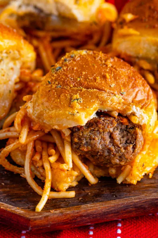Spaghetti and Meatball Sliders