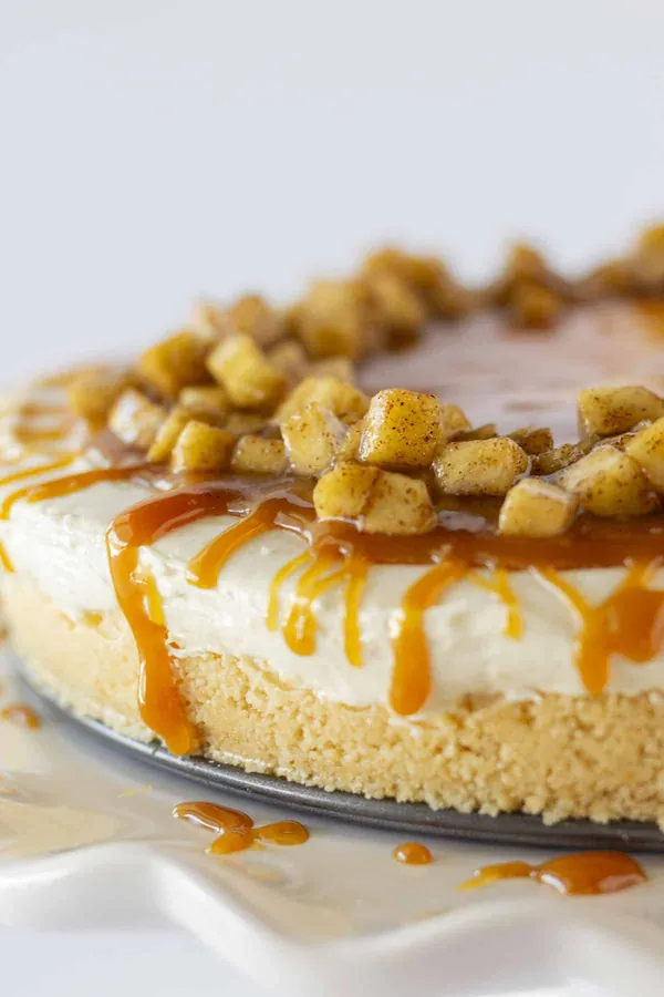 The Best Caramel Apple No Bake Cheesecake
