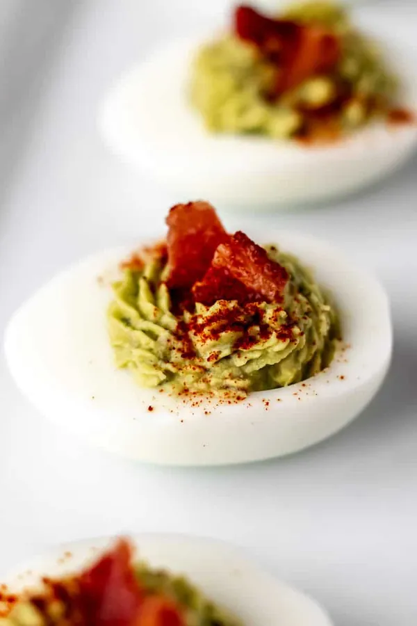 Bacon Avocado Deviled Eggs