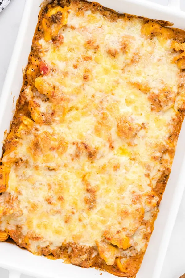 Baked Tortellini (with Meat Sauce)