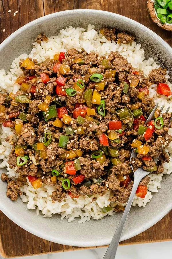 Beef and Pepper Rice Bowl