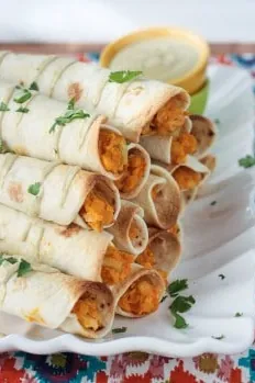 Buffalo Chickpea Vegan Taquitos