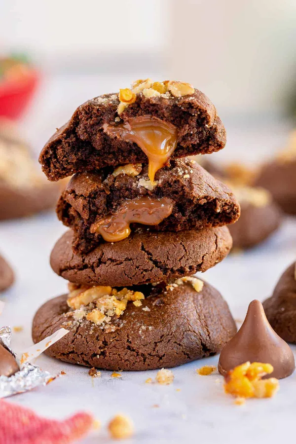 Caramel Filled Chocolate Cookies