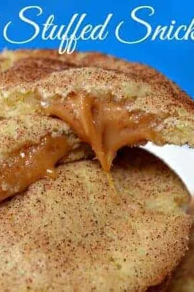 Caramel Stuffed Snickerdoodle Cookies