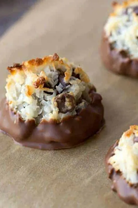 Chocolate Dipped Macaroons