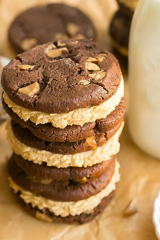 Chocolate Peanut Butter Cookie Sandwiches